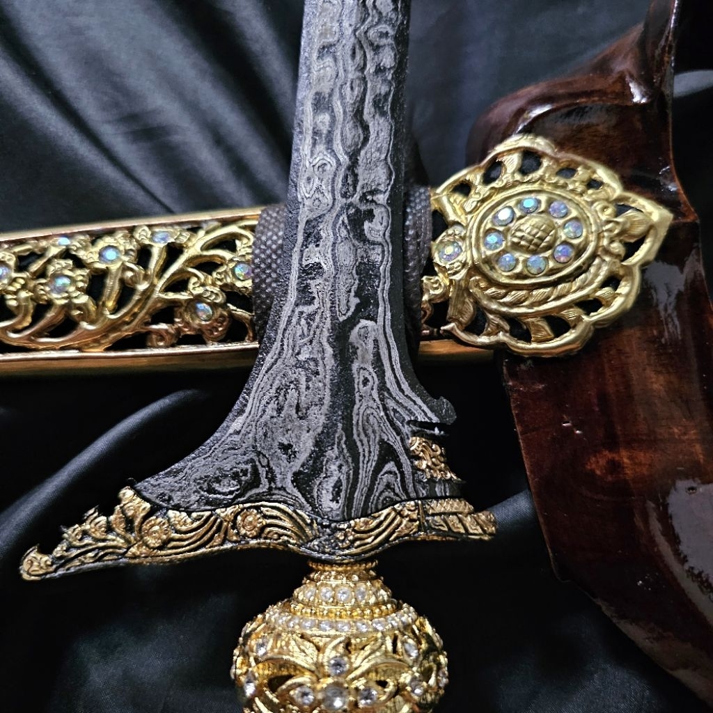 Keris Panji Caluring Kinatah Sepuh Emas Dwipamor Wiji Timun Untu Walang
