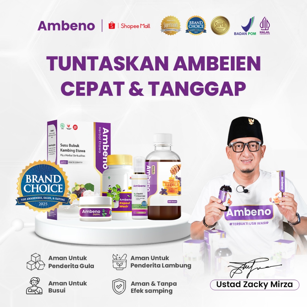 AMBENO Obat Ambeien Herbal Tanpa Operasi Atasi Wasir Sampai Tuntas