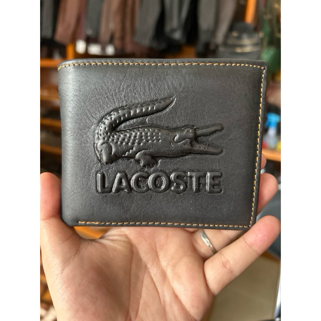 Dompet Kulit Pria Model Lacoste - Kulit Asli, Tahan Lama, Elegan