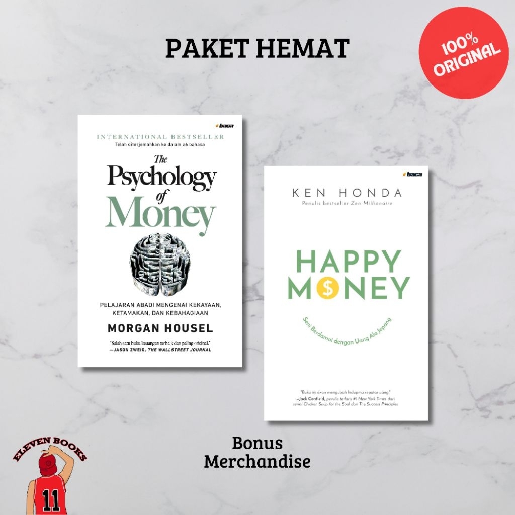 Eleven Books Paket Hemat Buku Terjemahan The Psychology of Money (Soft Cover) & Happy Money