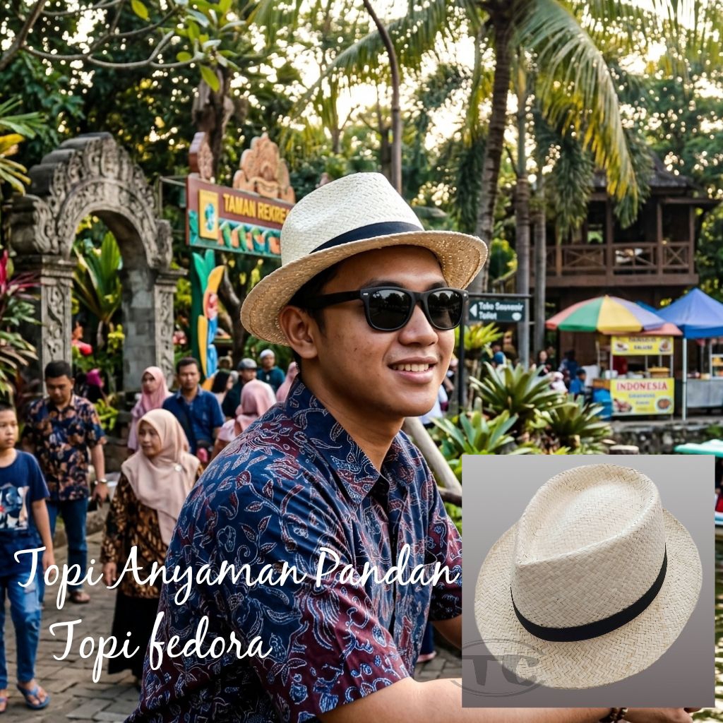 Topi fedora/Topi Anyaman Pandan