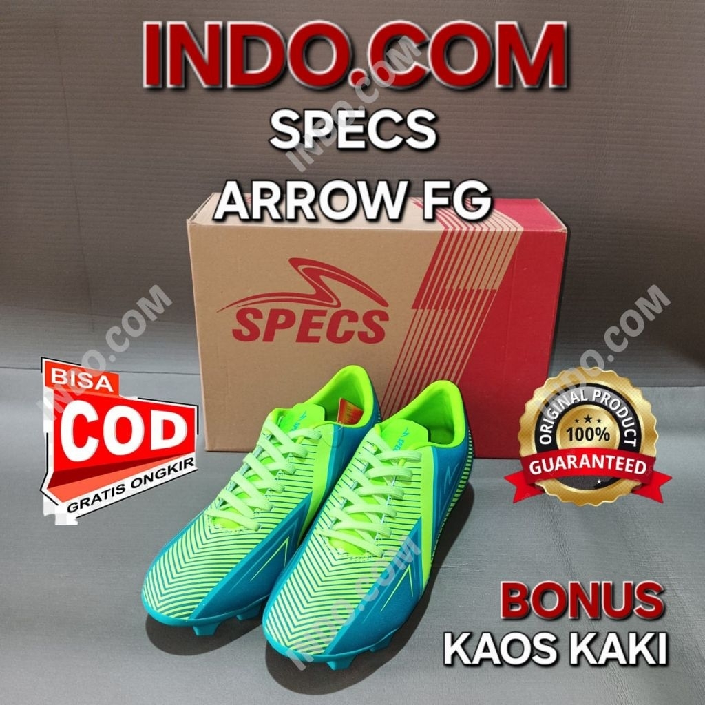 SEPATU BOLA KAKI SEPAK SPECS ARROW FG ORIGINAL BONUS KAOS KAKI