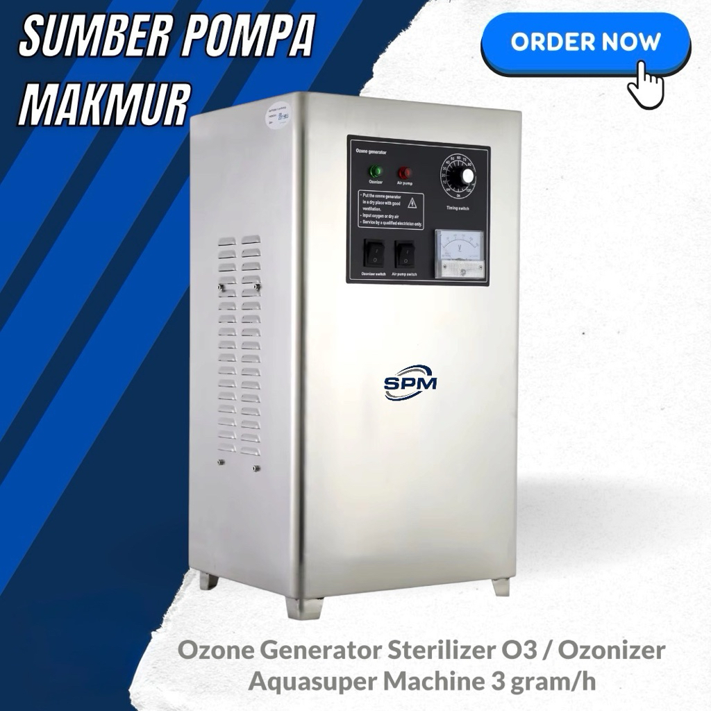 Ozone Generator Sterilizer O3 / Ozonizer Aquasuper Machine 3 gram/h