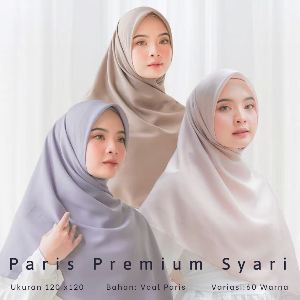 Jillbab Segi empat Paris Premium Syari 120x120 Paris Jumbo