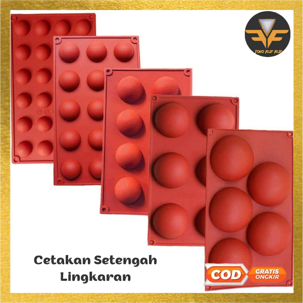 FF Cetakan Cokelat Setengah Lingkaran / Cetakan Coklat Setengah Bulat 6 Lubang 15 Lubang 24 Lubang