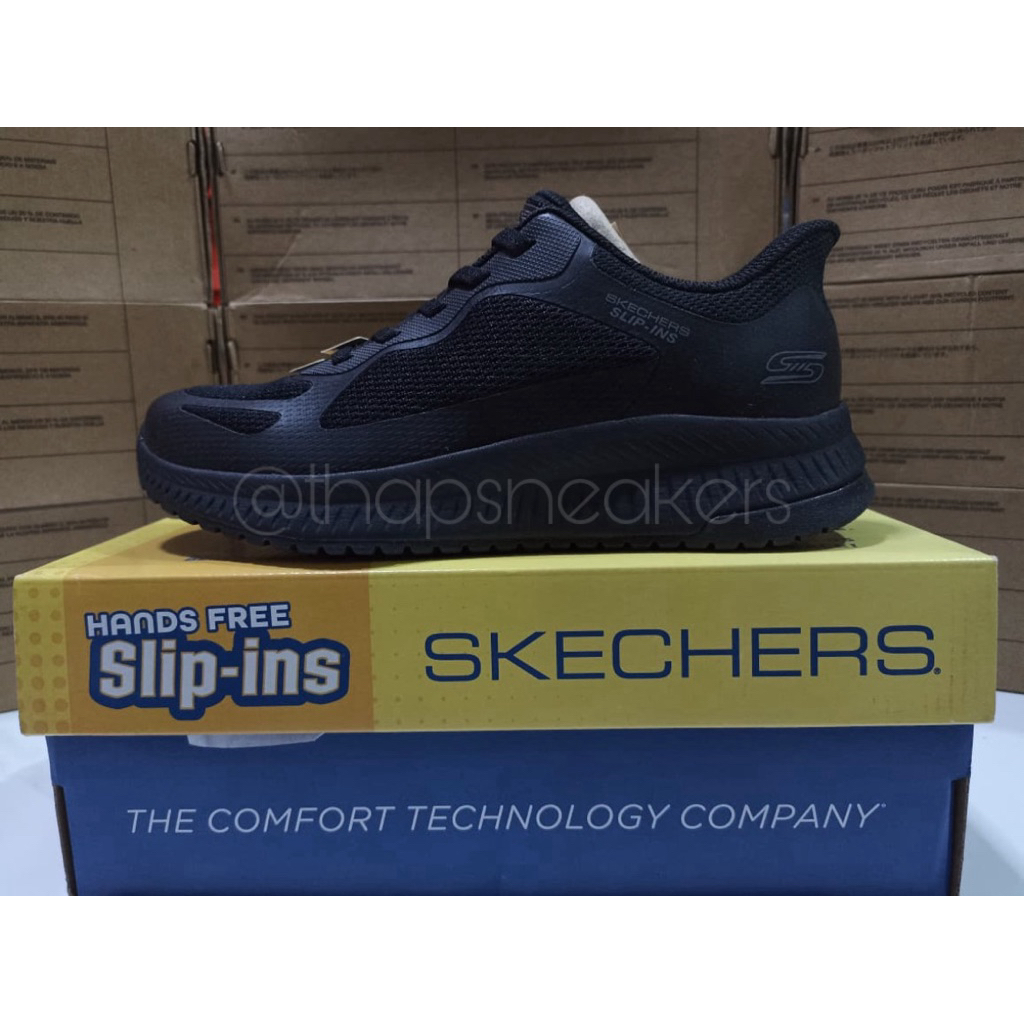 Sepatu Wanita Skechers Bobs Squad 4 - Staple Look Black Original PT MAP Resmi
