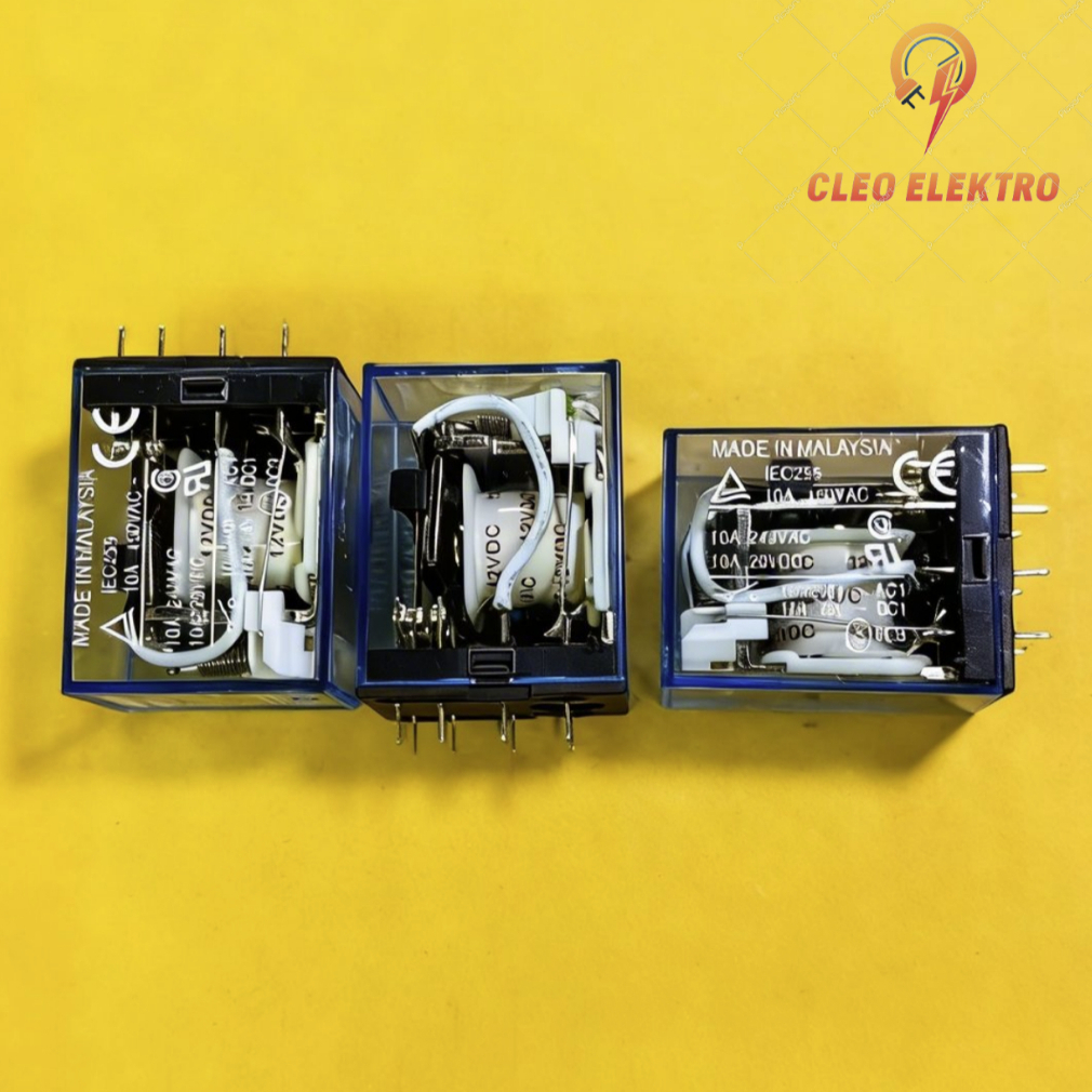 Relay 12 Volt 8P Pin 8 Kaki Tumpul Omron MY2N ASLI Original
