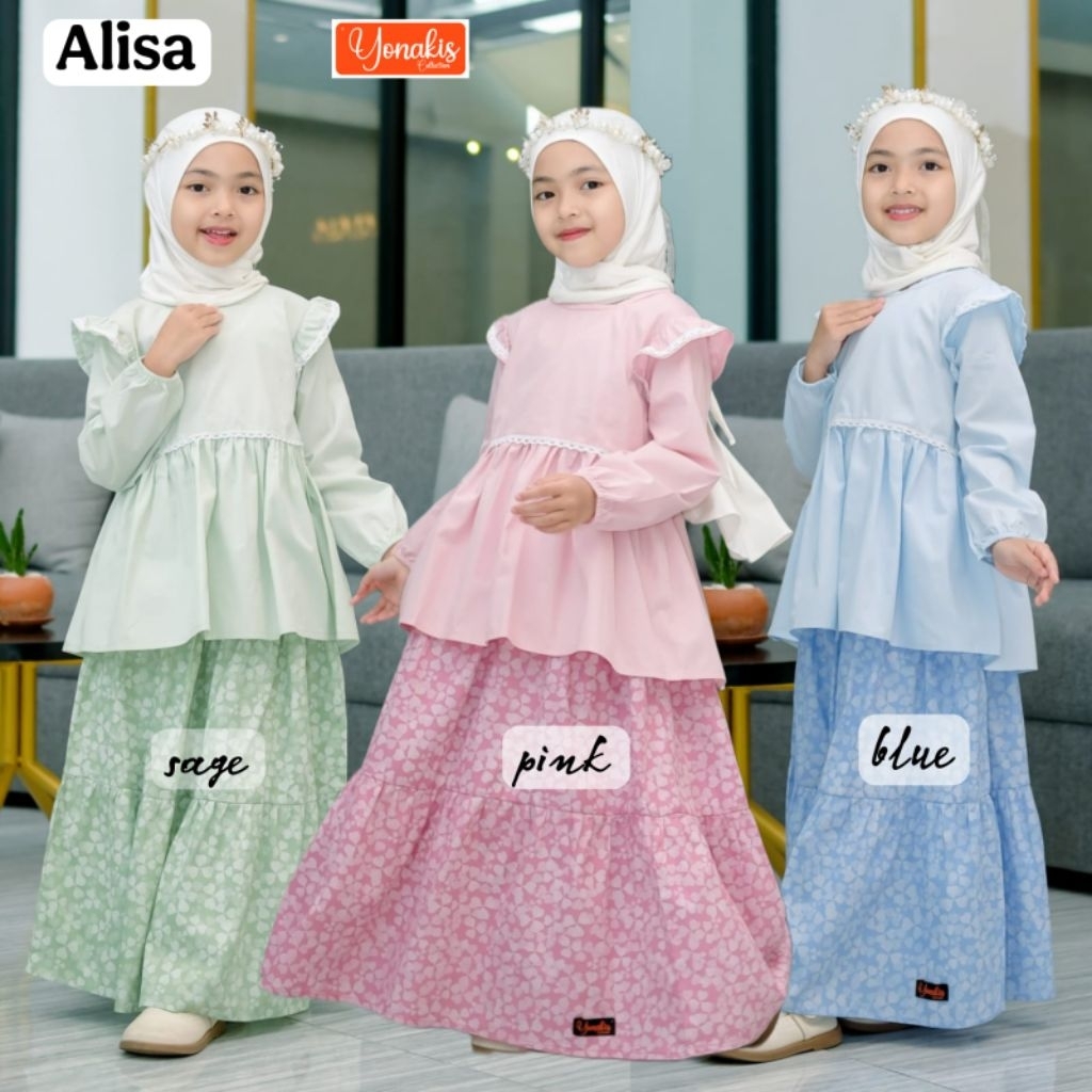 Gamis Anak Perempuan Alisa Bahan Katun Jepang