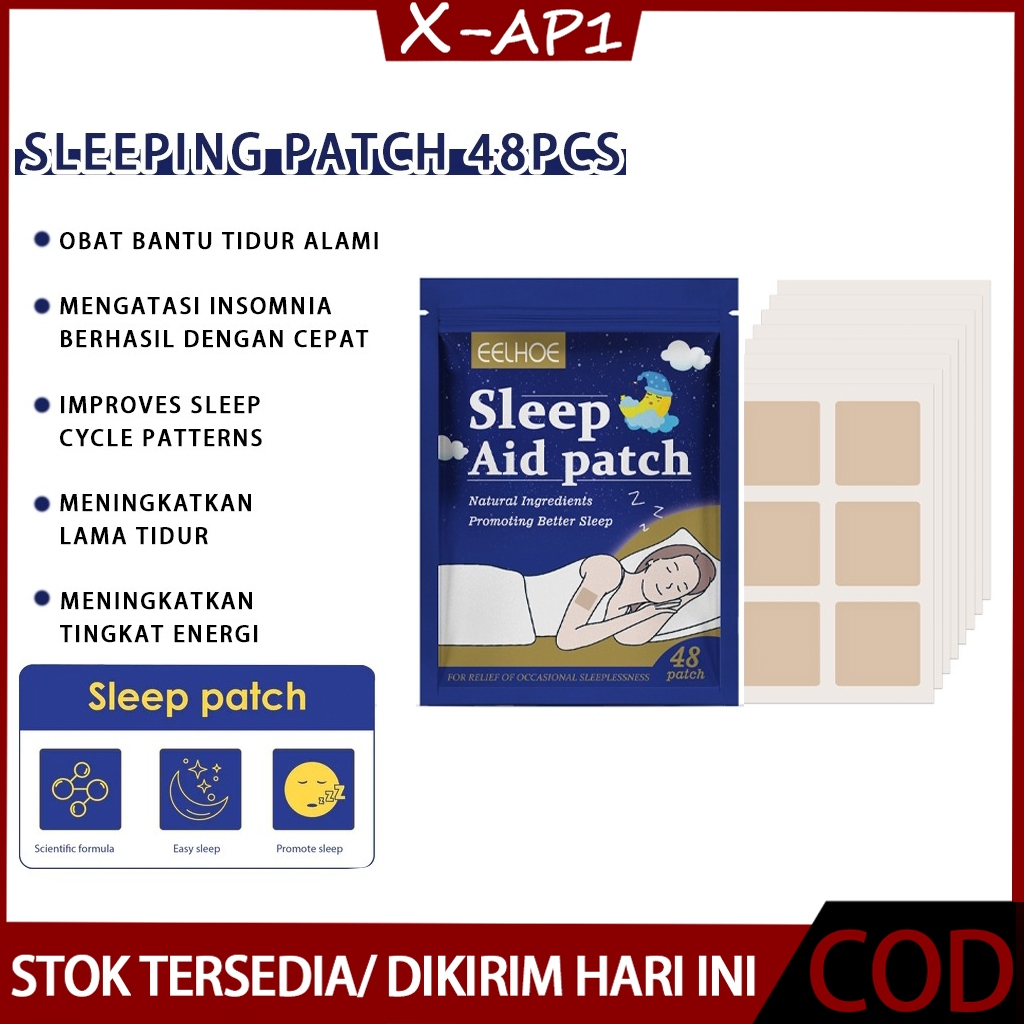 48pcs Patch Tidur Sleep Patch Good Night Sleep Patch Sleep Aid Patch Tidur Ampuh Bantu Tidur