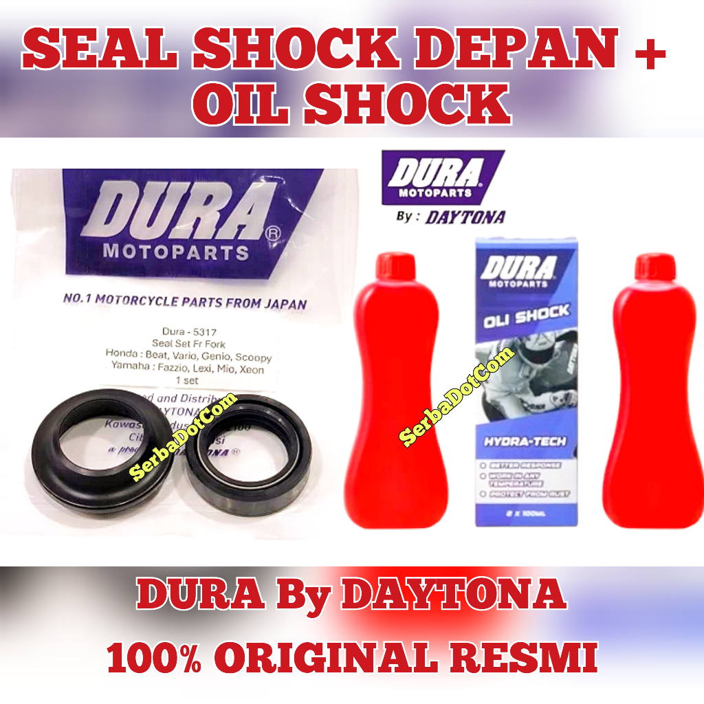 DURA By DAYTONA ORIGINAL SEAL + OLI OIL SHOCK DEPAN ORIGINAL BEAT SCOOPY GENIO REVO SUPRA VARIO MIO 