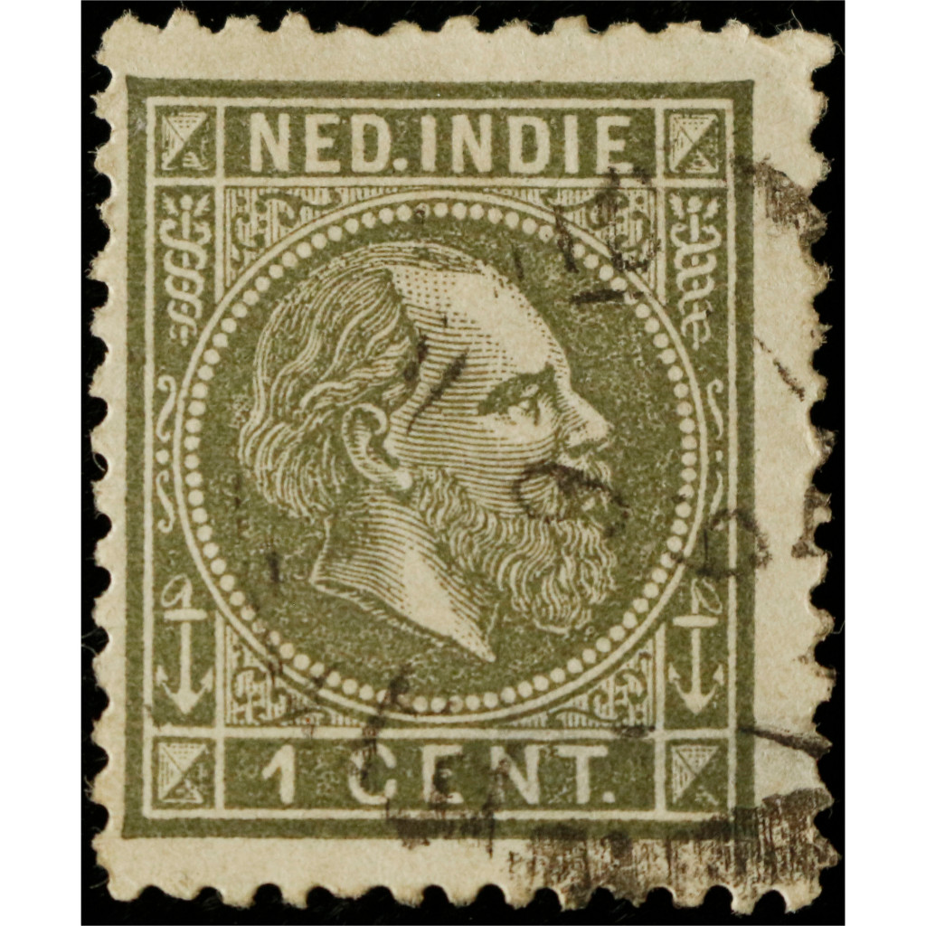 Perangko Hindia Belanda Raja William III 1870-1888 1 Sen