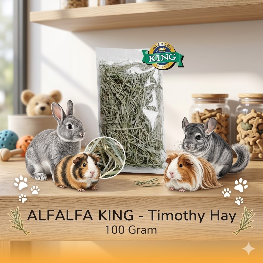 Timothy Hay Alfalfa King 100gr | Rumput Kering AFK | Hay Segar untuk Kelinci Marmut Chinchilla)