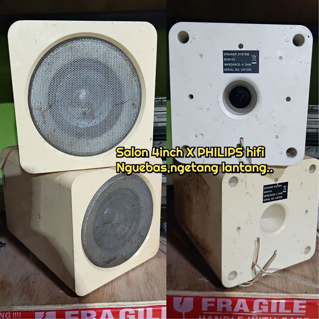 Speaker PHILIPS  PASIF 4inch, sapsang ..second normal