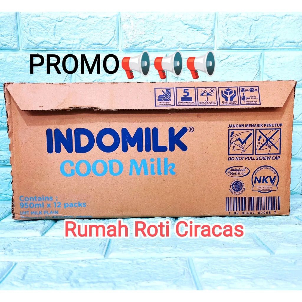 SUSU UHT INDOMILK GOOD MILK FULL CREAM PLAIN 1 CARTON FRESH MILK 12L