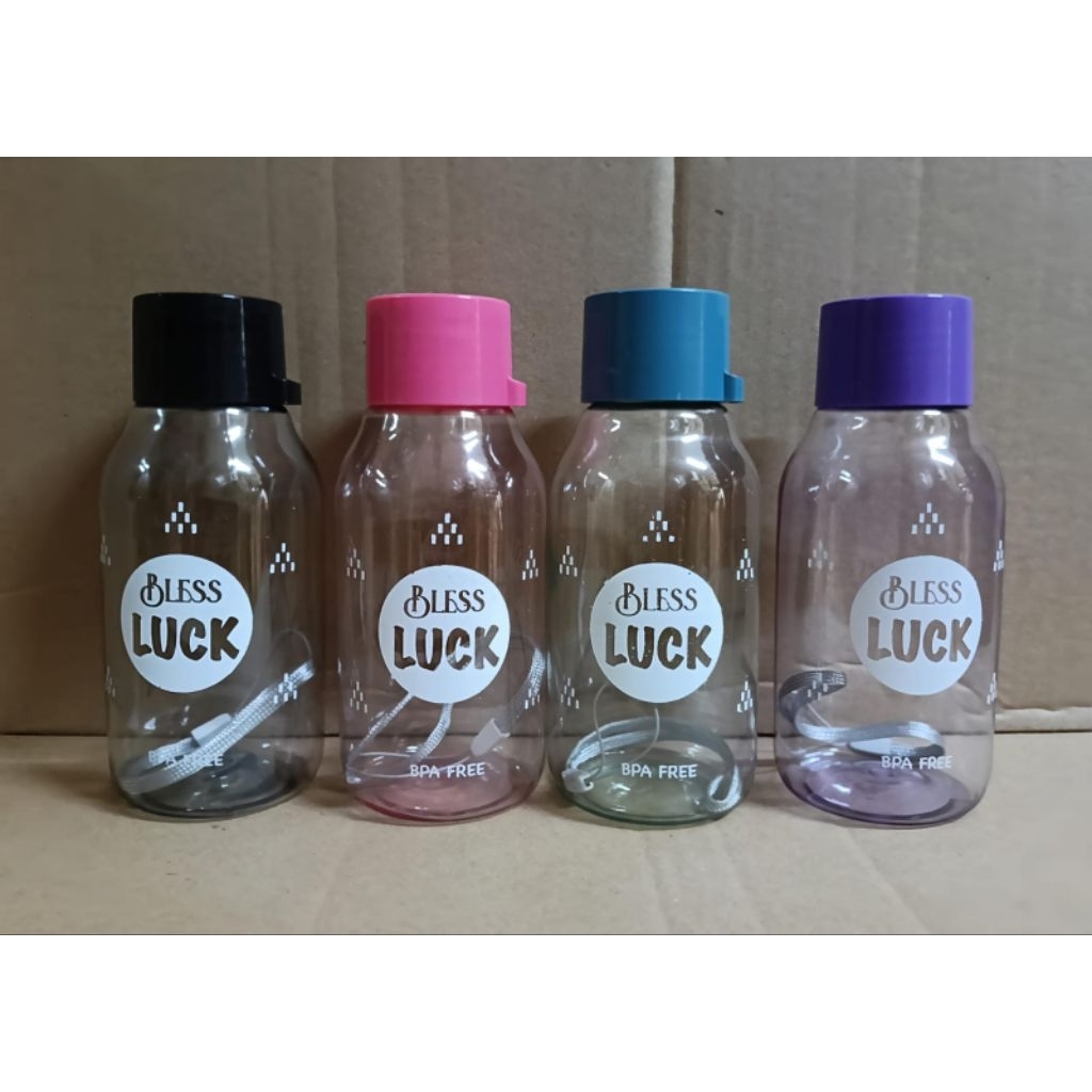 NEW BOTOL MINUM PLASTIK / BOTOL MINUM UNIK BLESS LUCK DAN BELIEVE