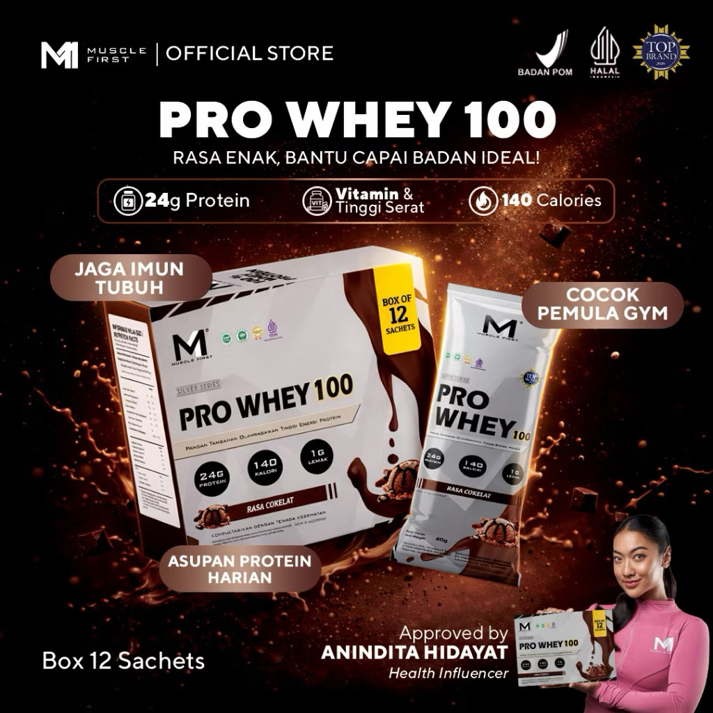 Muscle First Pro Whey 100 Box 12 sachets Whey Protein