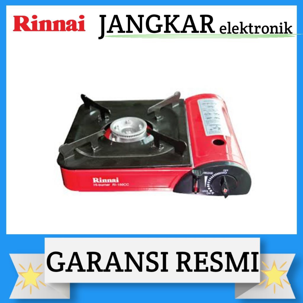 KOMPOR GAS RINNAI PORTABLE RI150CC/RINNAI KOMPOR GAS PORTABLE RI150CC GARANSI RESMI