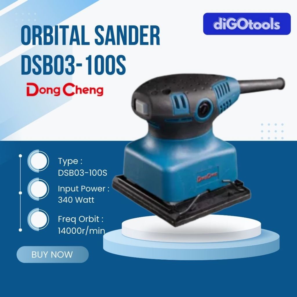 DONGCHENG DSB-03 100S Mesin Amplas Kayu Orbital Sander 185mm 240W 14000r/min