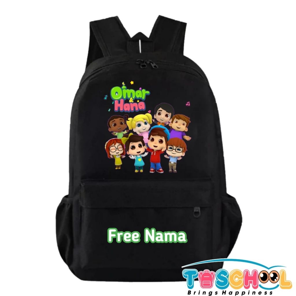TAS RANSEL ANAK KARAKTER OMAR DAN HANA FREE NAMA
