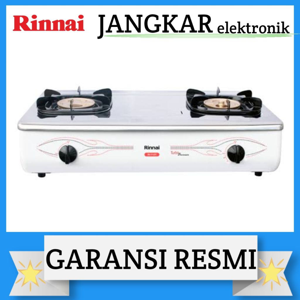 KOMPOR GAS RINNAI 2TUNGKU RI-712T/RINNAI KOMPOR GAS 2TUNGKU RI-712T GARANSI RESMI