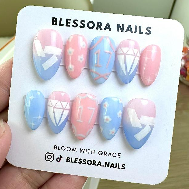 Press On Nails Seventeen / Press On Nails Kpop / Promo Press On Nails 09 / Nail Art Custom / Custom 