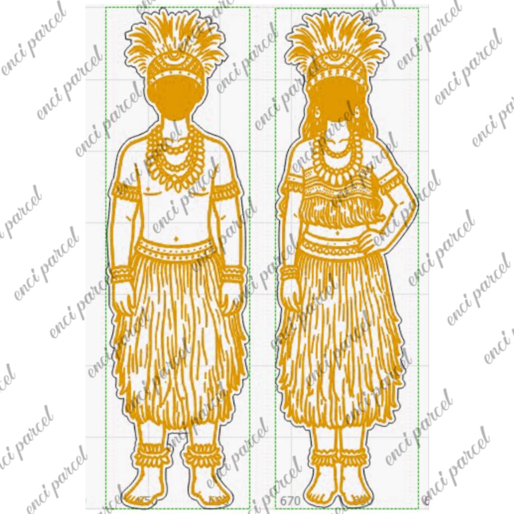 miniatur baju pengantin adat papua nikah pernikahan dekorasi hiasan mahar replika pakaian rok rumbai