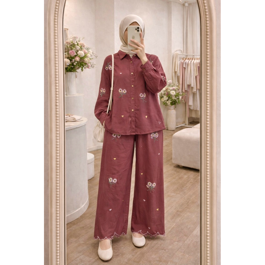 One set kemeja kulot soft jeans