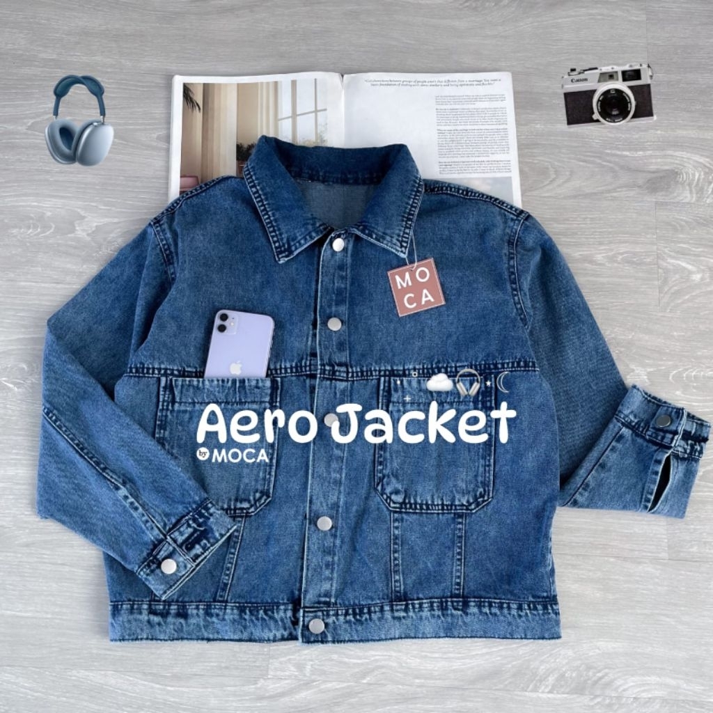 Aero Jacket by Moca Kotak / Jaket Jeans Premium Model Cutting Oversize