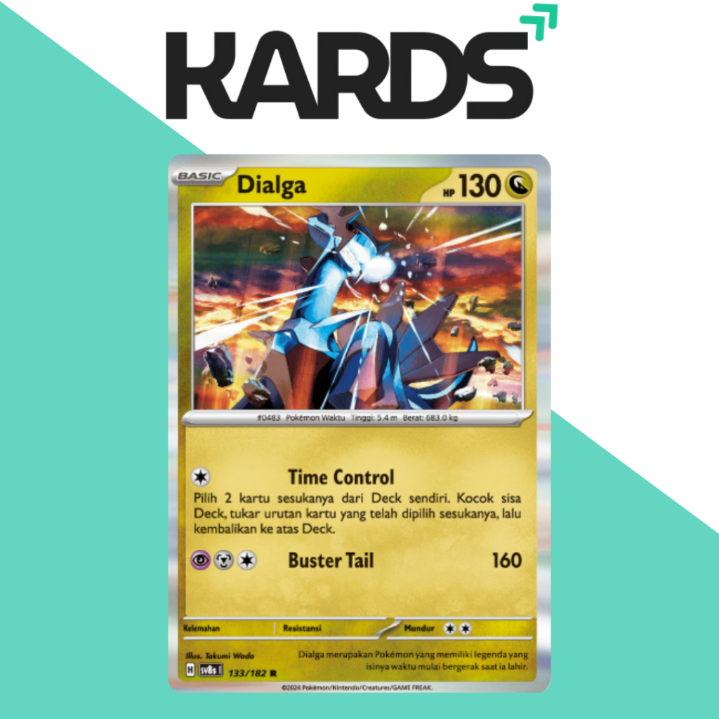 Pokemon TCG Dialga 133/182 Raw Indo Holo