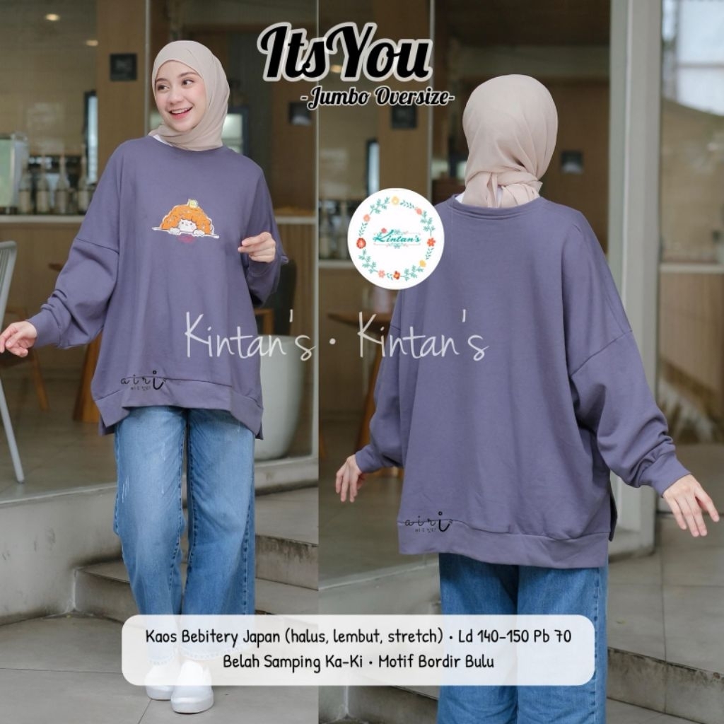 ITS YOU BLOUSE KAOS JUMBO LD 140 - 150 ATASAN KAOS REMAJA WANITA OVERSIZE