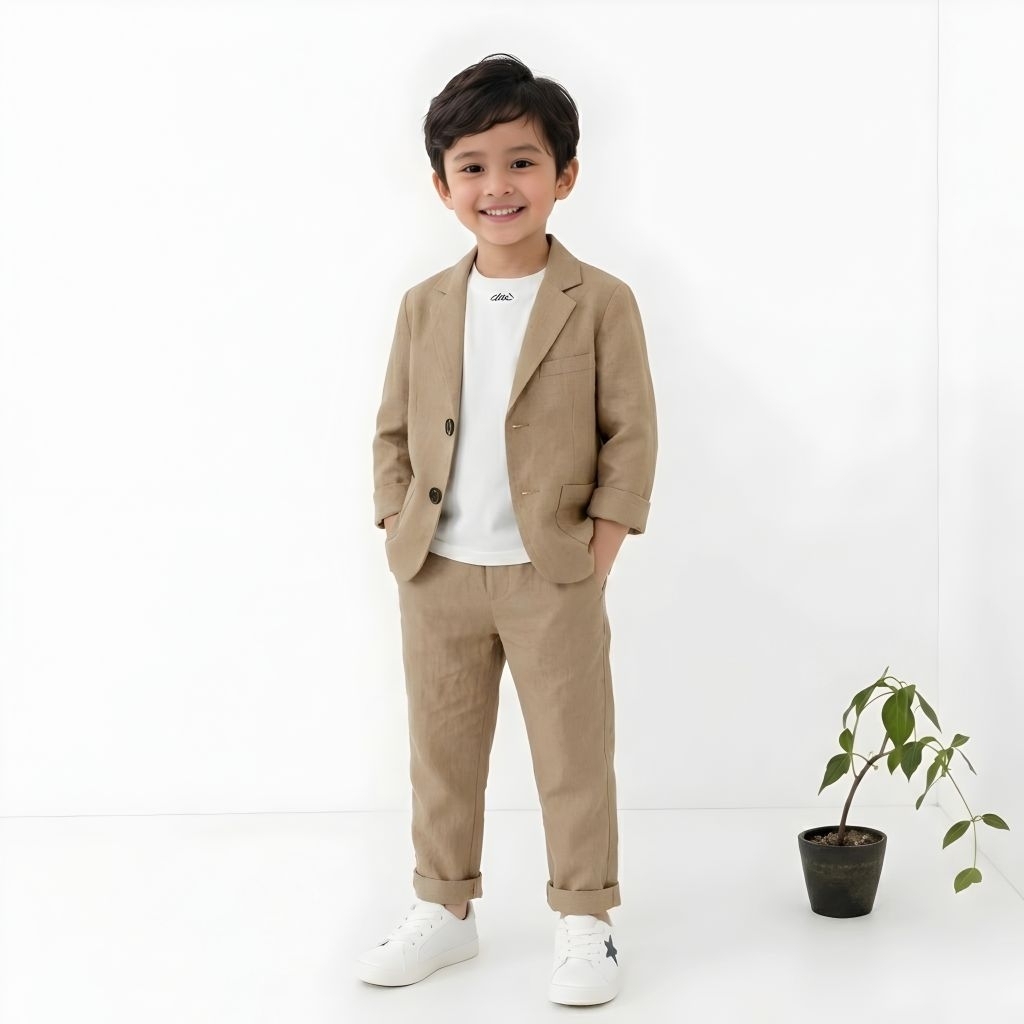 Set Go Boy Kid 3in1 Setelan Jass Anak Laki Laki Keren Set Blazer Anak Cowok Formal Usia 3-5Tahun Rx