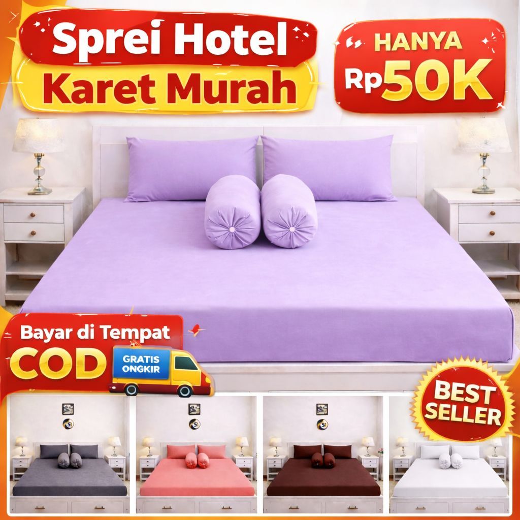 Sprei Set + Sarung Bantal Guling Polos Embos Terlaris Aneka Varian Warna Dan Ukuran [ 90 100 120 160