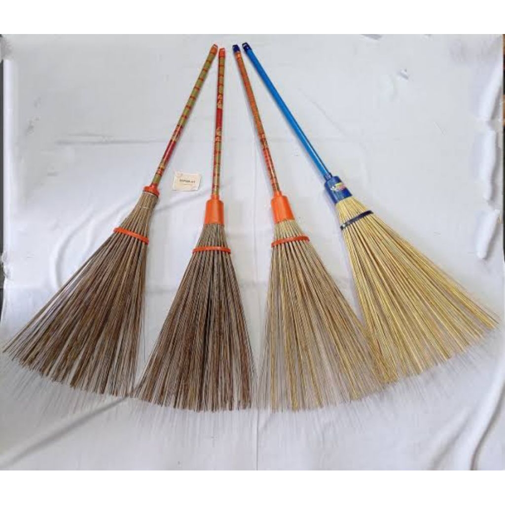 Sapu Lidi Aren Hitam lidi tua kuat kokoh panjang gagang 100cm Grosir
