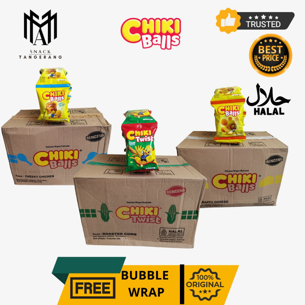 Chiki Balls Rasa Keju Kaldu Ayam Twist Jagung Bakar 16 Gr [1 DUS ISI 6 RENCENG]