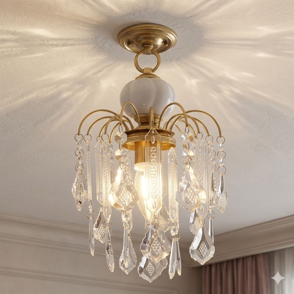 Lampu Gantung Klasik Jadul Dekorasi Tenda Pelaminan Pernikahan - Lampu Hias Gantung Kristal Retro Vi