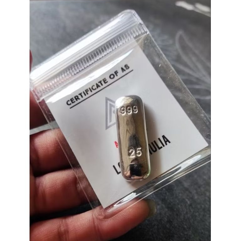 perak murni 999 batangan 25gr asli silver