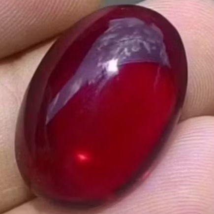 batu akik dlima merah Siem asli 16x12 mm