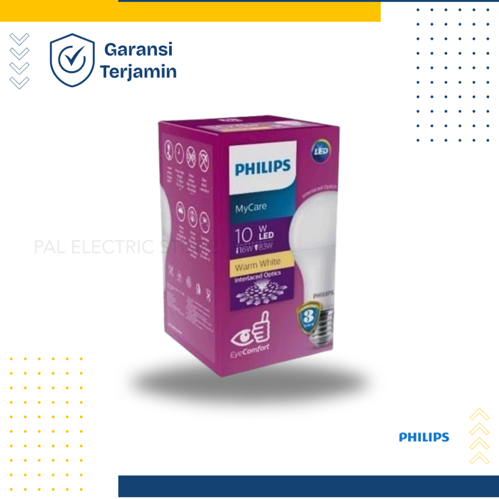Philips LED Bulb 10W 3000K E27 Warm White Lampu LED 10 Watt