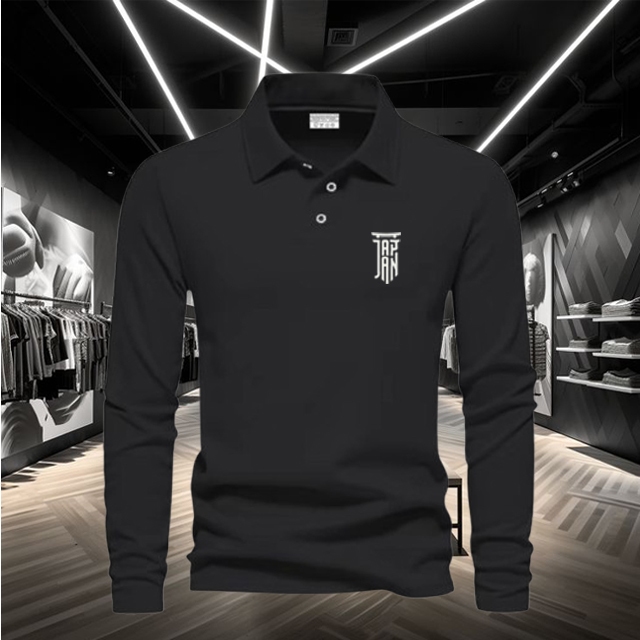 Kaos Pique Kerah Pria Polo Panjang Japan Putih Lengan Panjang / Baju Seragam Poloshirt / Kaos Pria B