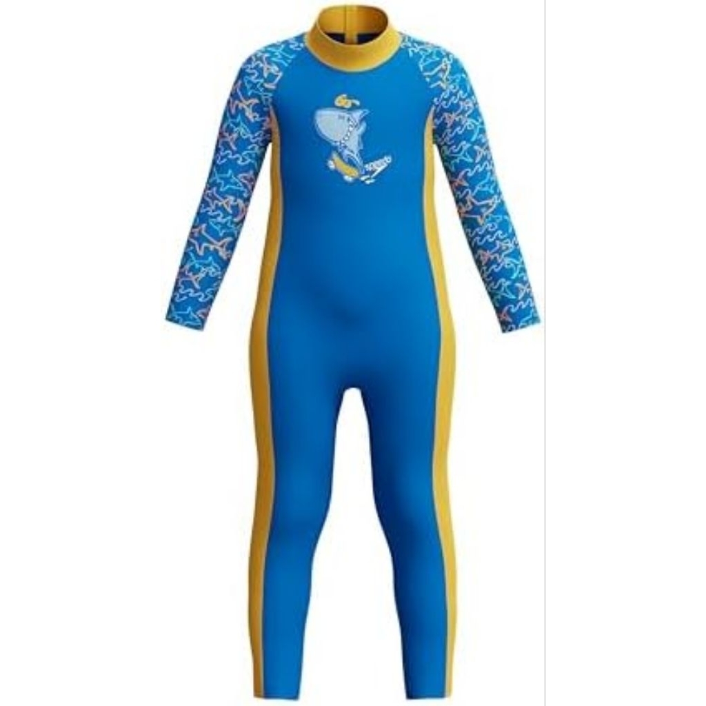 Baju renang anak laki speedo Boys printed boy all in one sun suit original 4 & 5 years