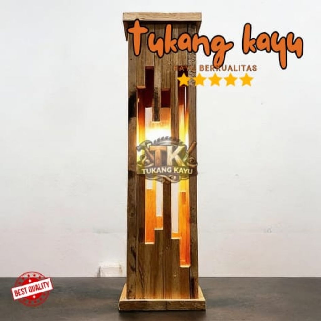 Lampu Hias Kayu Estetik - Lampu Hias Estetik - Lampu Kamar Tidur Estetik - Lampu Kayu Pajangan Kamar