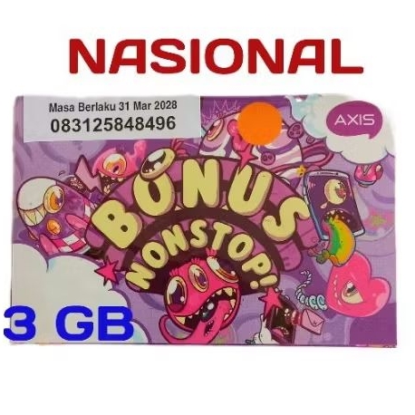 kartu paket Axis 3 GB 30 hari