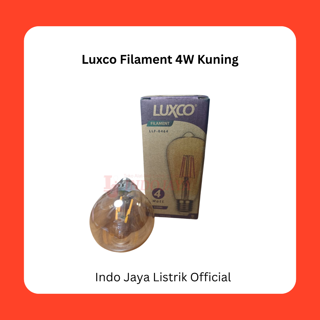 Luxco Filament Lampu LED Filamen Filament LED A-Bulb 4Watt Kuning LLF-0464 ST64