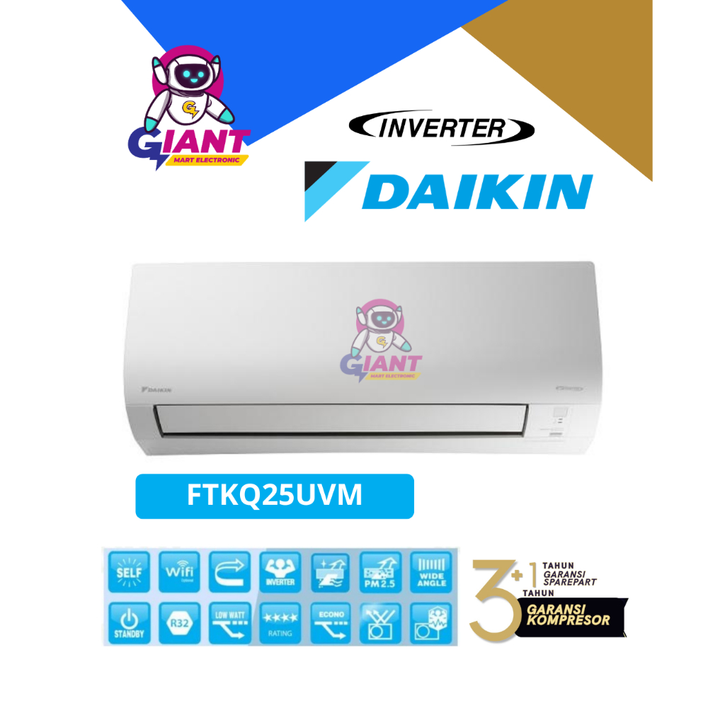 AC DAIKIN 1PK FTKQ25UVM / FTKQ 25UVM  / FTKQ25 UVM/ FTKQ25UVM / FTKQ-25UVM   FLASH INVERTER