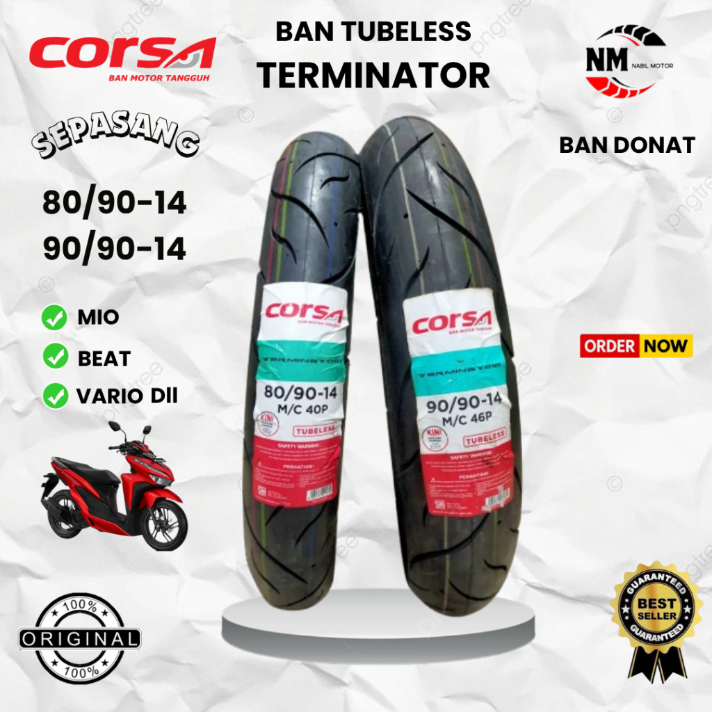 Ban Corsa Ring 14 Matic Corsa Terminator Ban Donat Tubeless Free Pentil