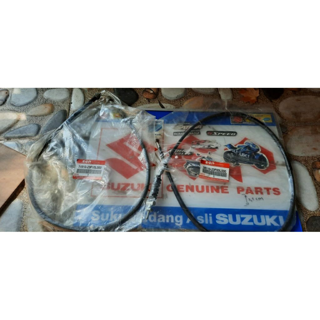 paket kabel rem depan tromol dan kabel spido depan tromol suzuki shogun new 110 depan tromol asli su