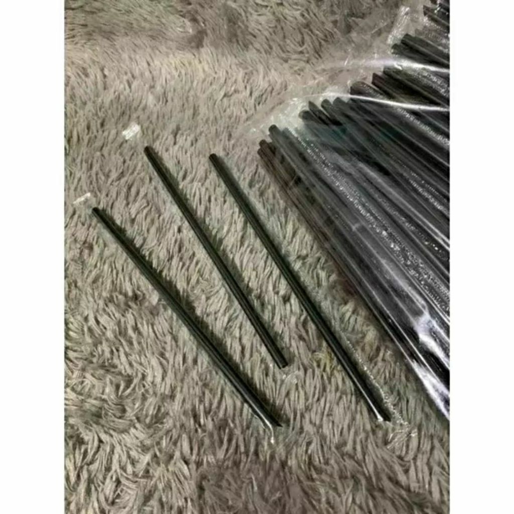 Sedotan Steril HITAM/ Sedotan Hitam Steril Lancip Repack/ Sedotan Kafe Sedotan Ice Boba