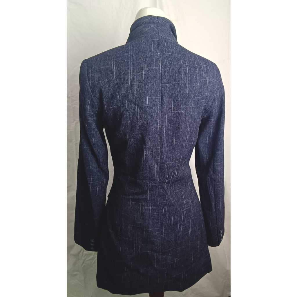Blazer Set Wanita Navy Elegan Tatum Size S | Setelan Kerja Kantoran Slim Fit Formal Preloved Murah