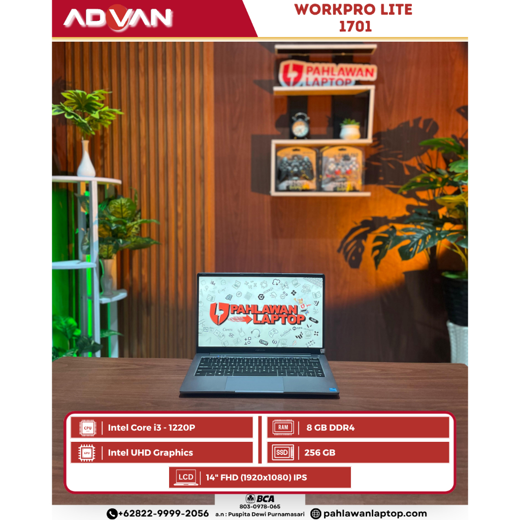 Laptop Advan WorkPro Lite 1701 Intel Core i3-12th gen/8/256