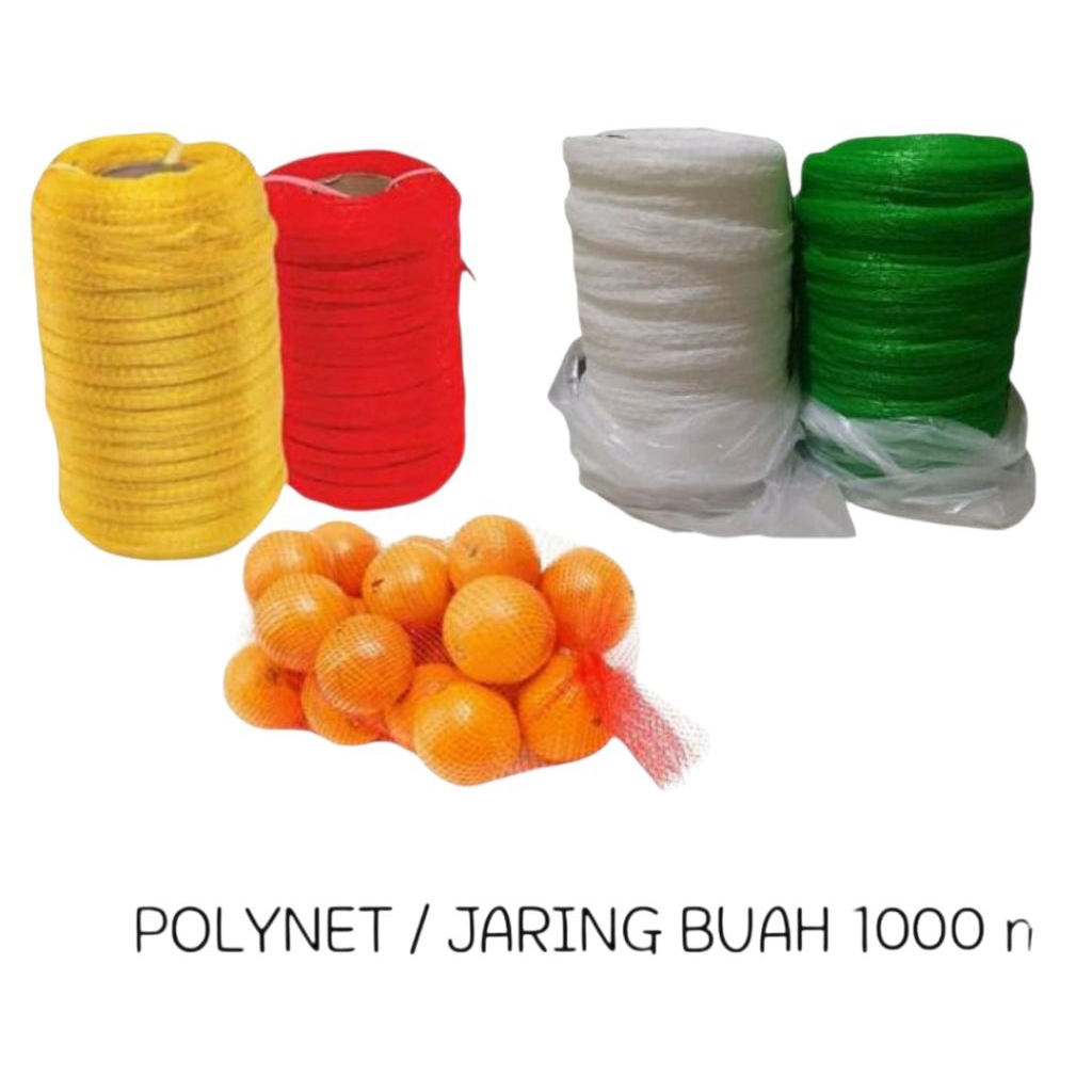 Best Fresh Polynet / Rambang Buah JUMBO 1000 M Per Roll Hijau Kuning Merah Putih